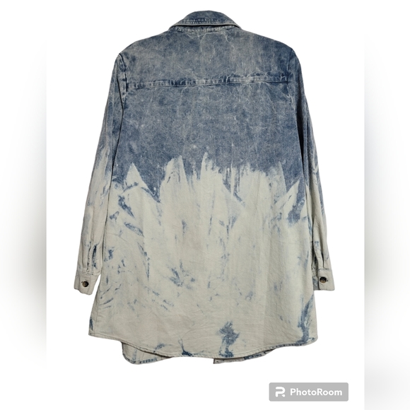 Cordoury Dip Dyed Bleached Jacket Shacket - Picture 3 of 5